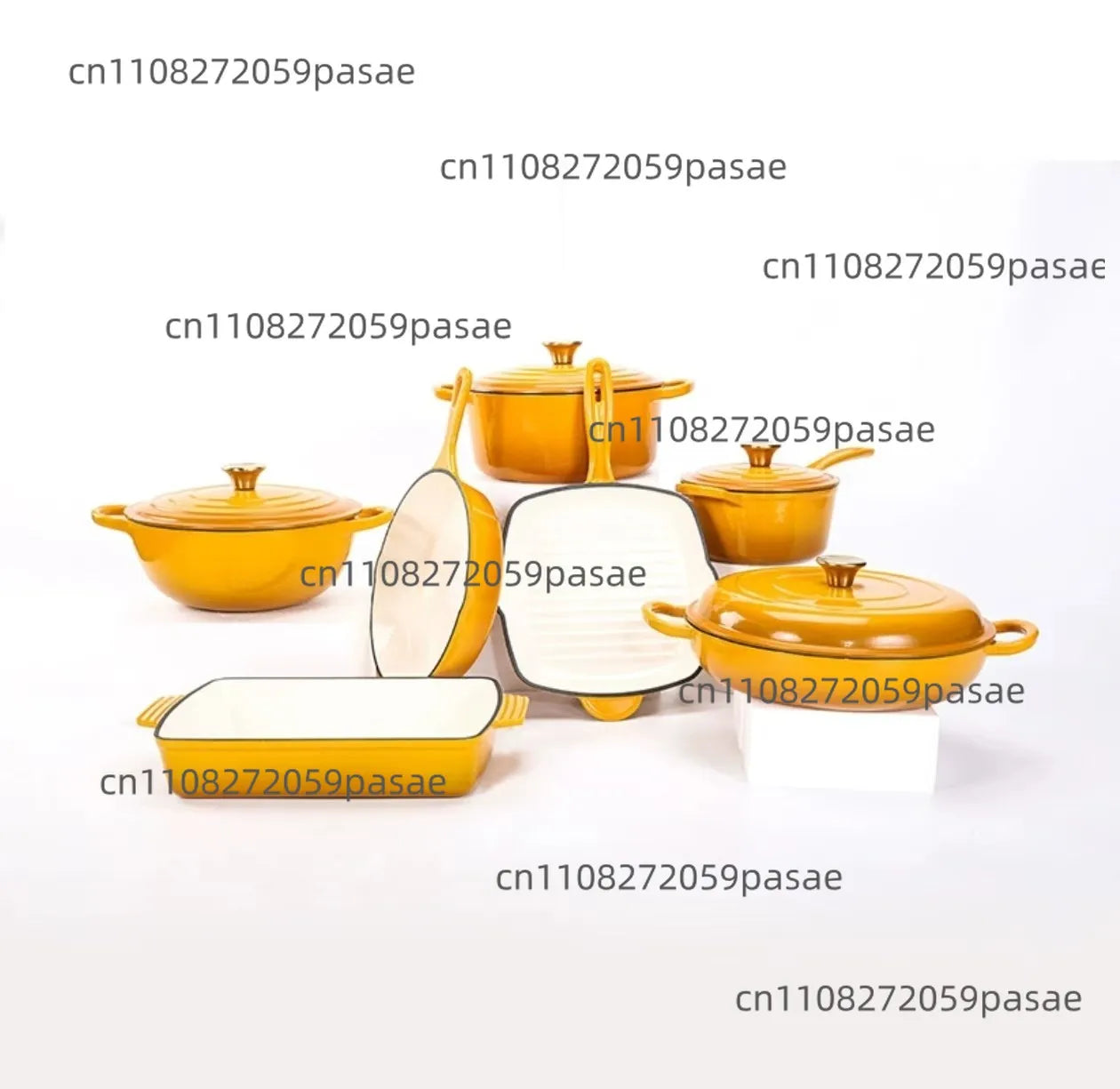 7-Piece Enameled Cast Iron Cookware Set – Skillet, Pot & Pan