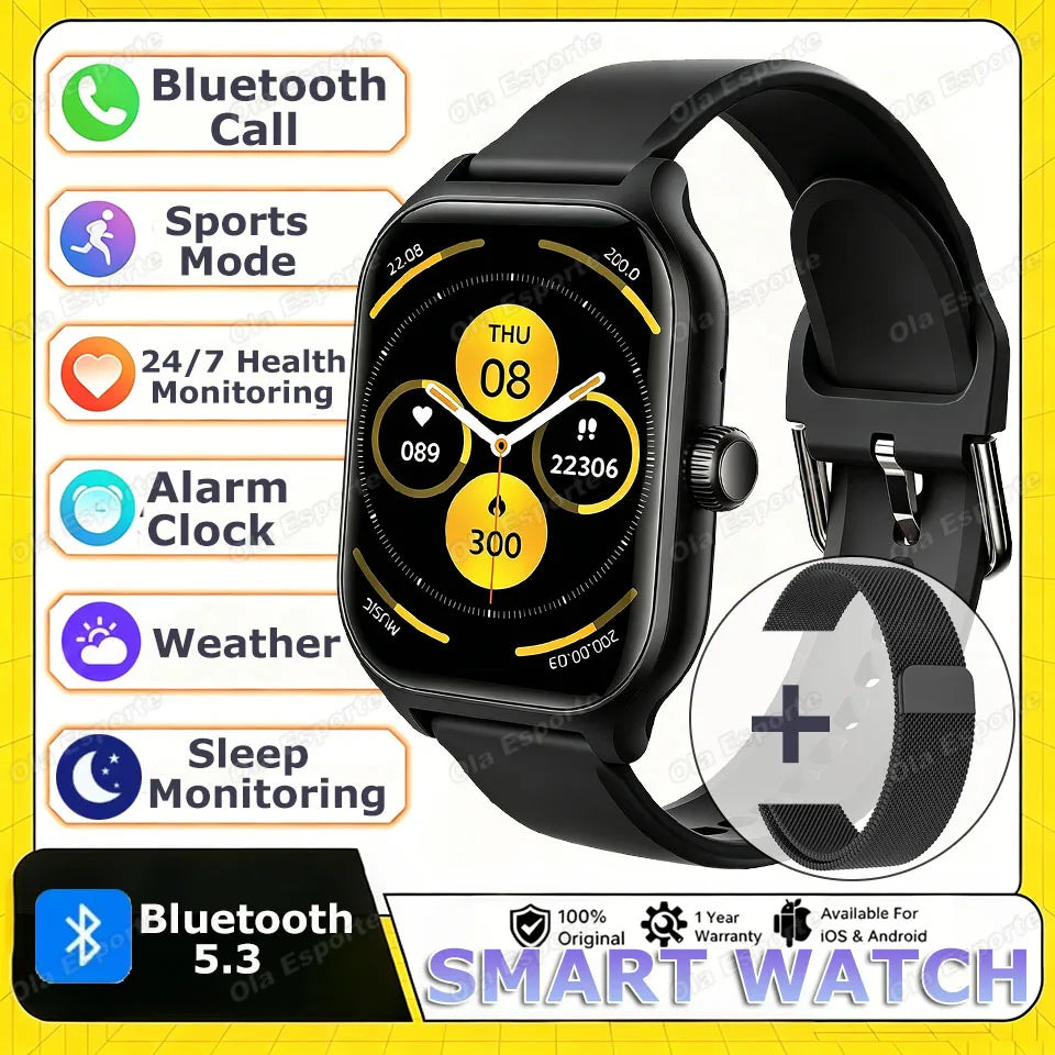 Smart Watch For Android IOS Watches 1.88 inch HD Display BT Call Message Alert Music Sports Mode Smartwatch Men Women Gift HW12 Peaceful Pleasures Health and Wellness Bk20Milan