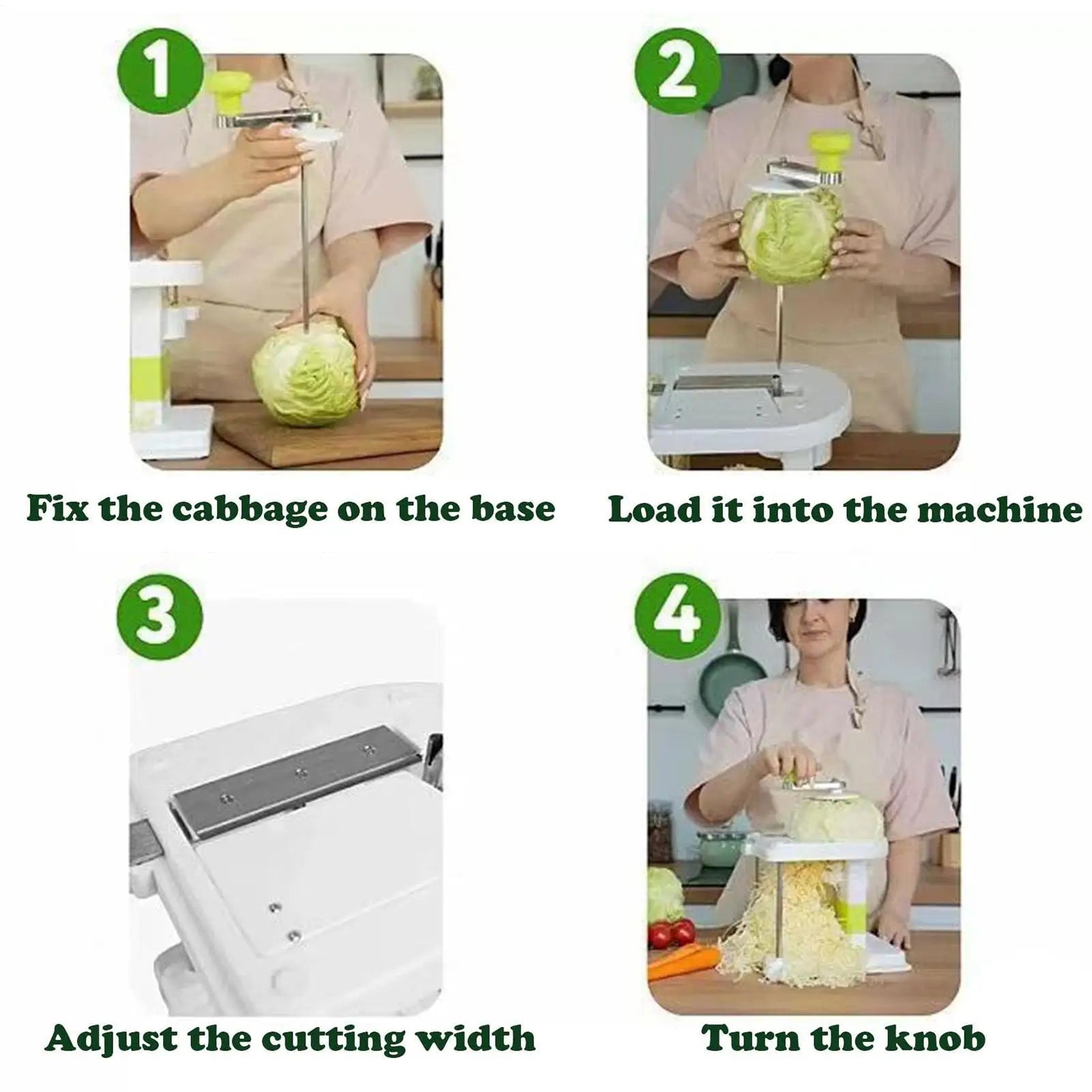 Manual Cabbage Shredder & Slicer for Sauerkraut & Coleslaw Vegetable Shredder Slicer Peaceful Pleasures Health and Wellness