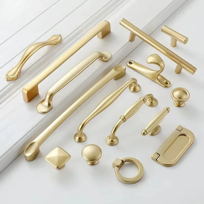 Pearl Gold Aluminum Cabinet Drawer Handle & Furniture Knob