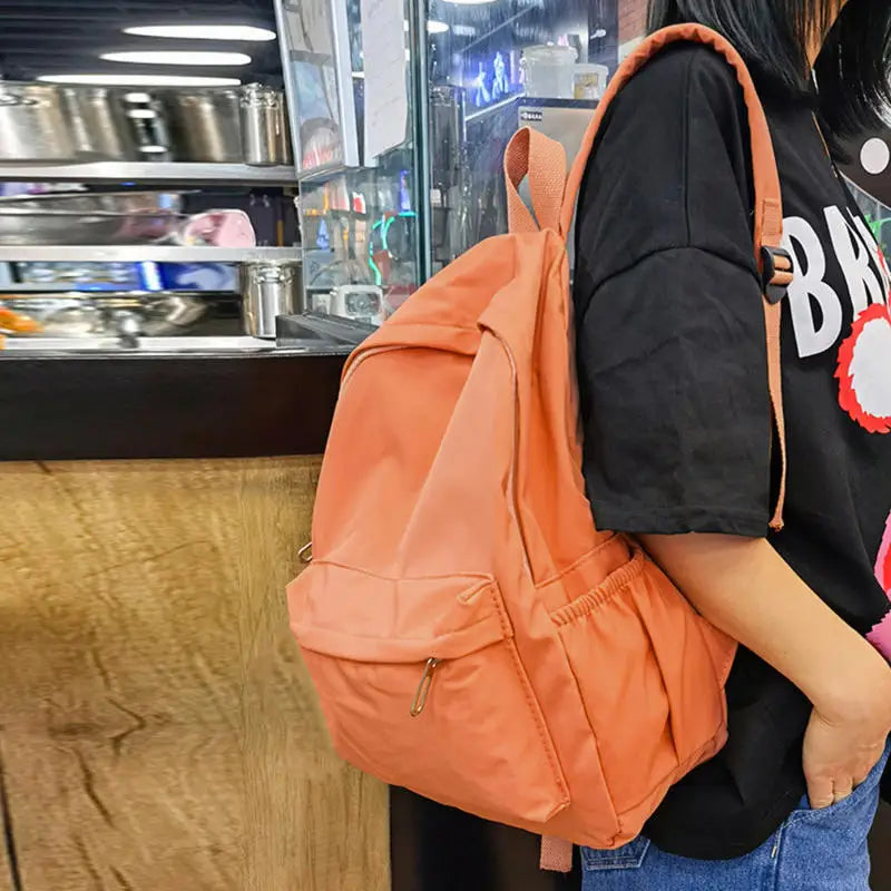 Fashion Backpacks for Women Knapsack Solid Color Student Casual Large Capacity School Rucksacks Ladies Shoulder Backpack Peaceful Pleasures Health and Wellness