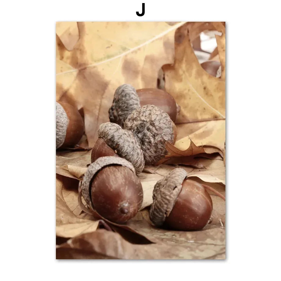 Fall Pumpkin Autumn Canvas Wall Art | Nordic Home Decor Print