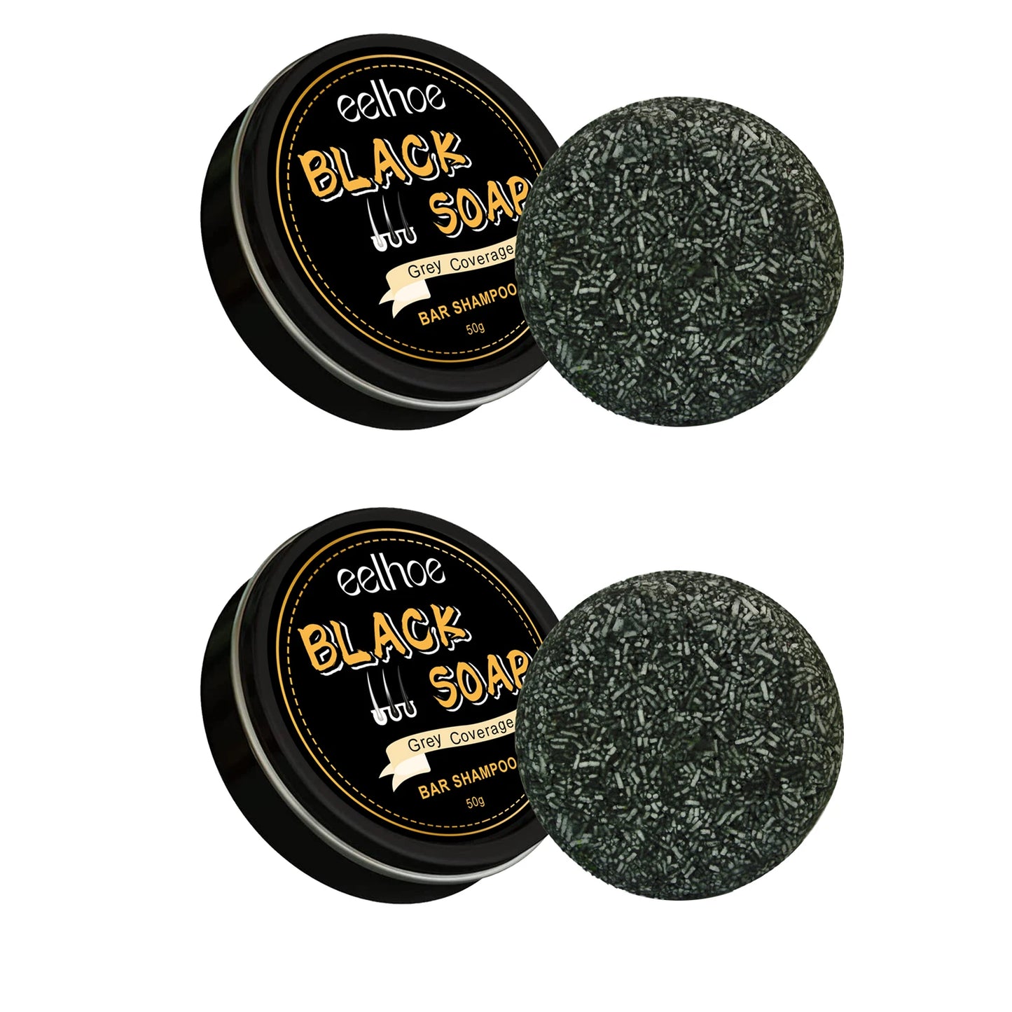 White to Black Hair Soap Effectively Remove White Hair Repair Damaged Hair Follicle Restore Natural Color Anti Gray Hair Shampoo Peaceful Pleasures Health and Wellness 2 X 50g Boxed