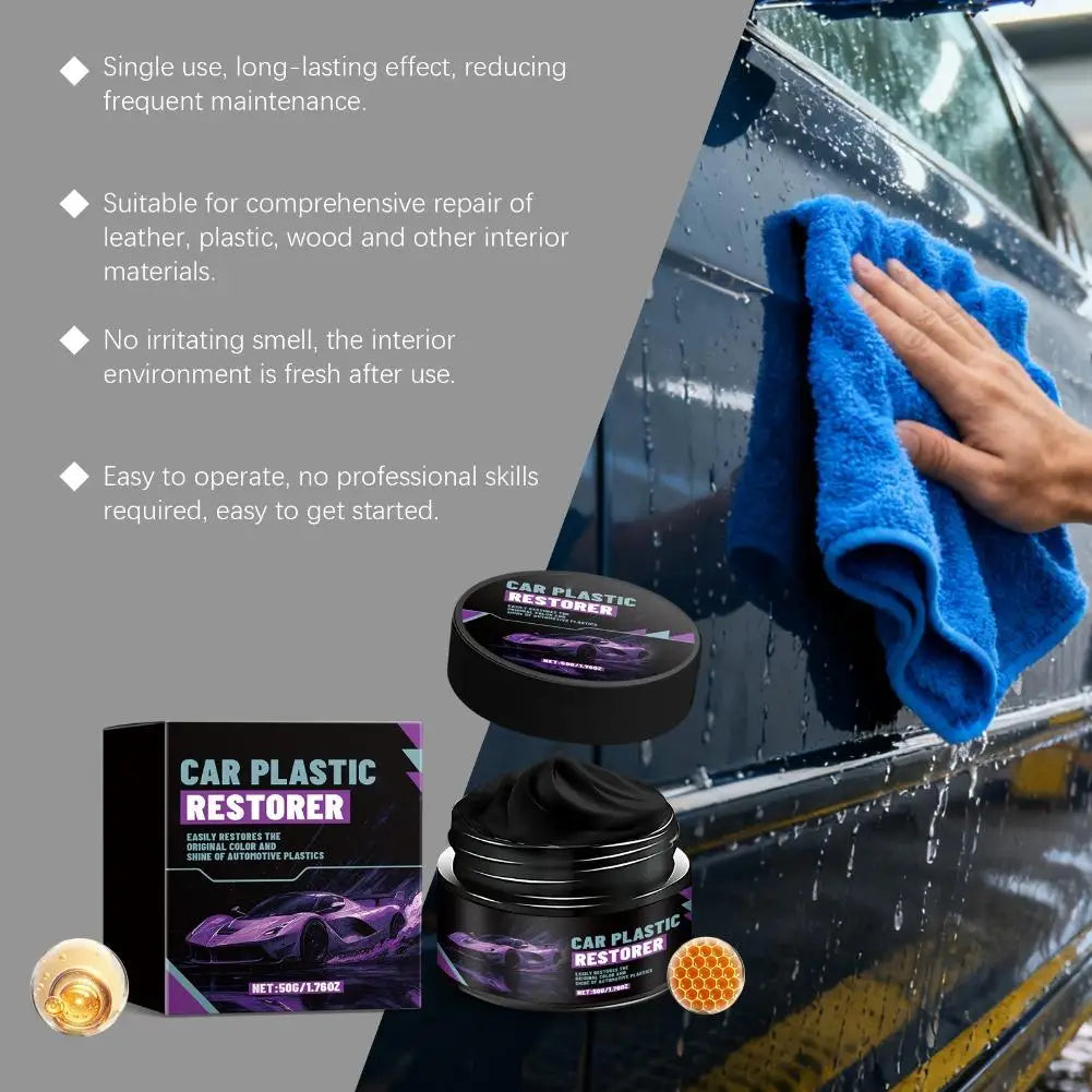 Easily Restores Original Color Shine Of Automotive Plastics Car Plastic Restorer 1/3/5pcs 50g Car Plastic Scratch Removal Agent Peaceful Pleasures Health and Wellness
