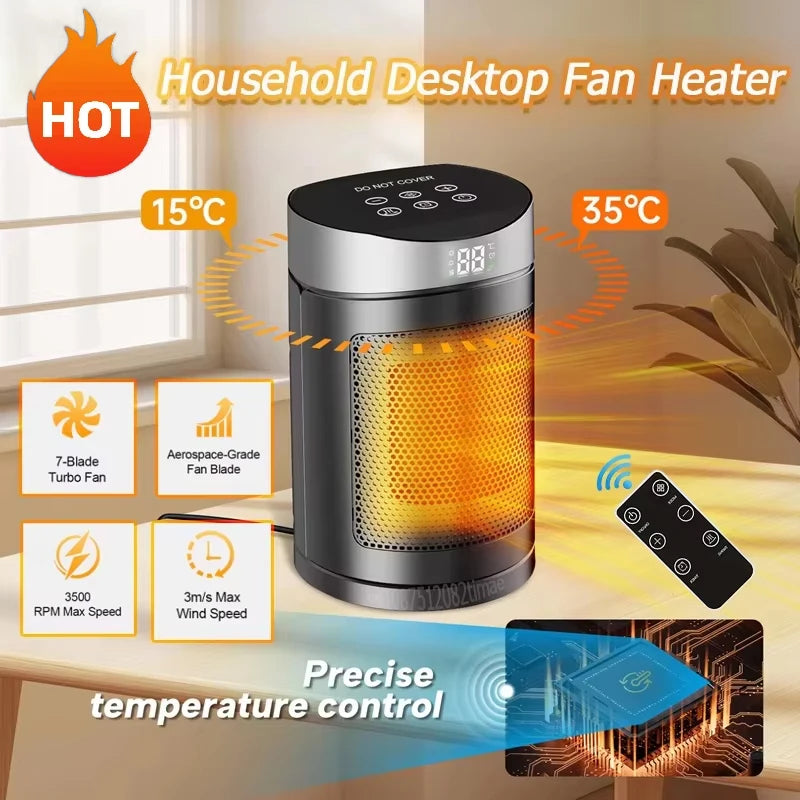 Electric Heater 1500W Space Heater Indoor Energy Saving Hot Air Heater With Remote Control Timer Warmer For Office Home Peaceful Pleasures Health and Wellness
