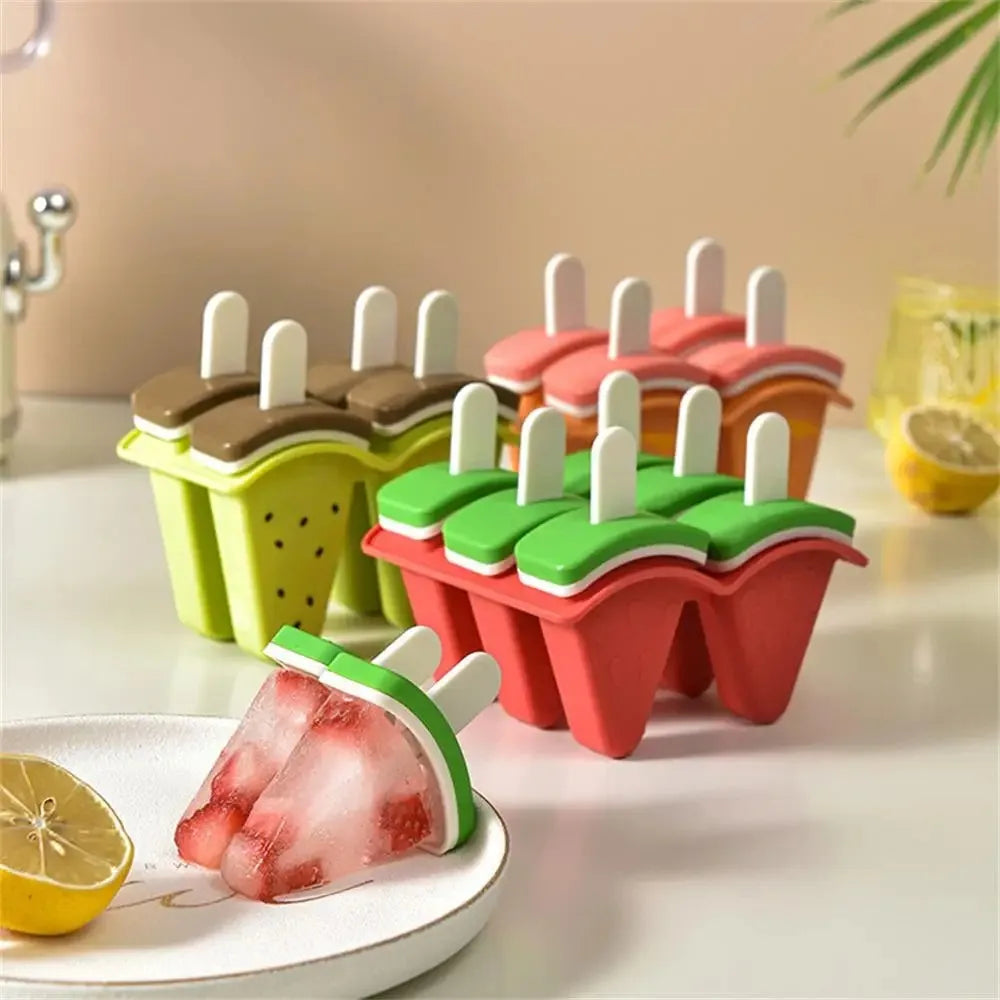 Ice Cream Mold With Cover Watermelon Shape Mold DIY Homemade Ice Popsicle Mould Frozen Juice Milk Kitchen Ice Cream Make Tools Peaceful Pleasures Health and Wellness