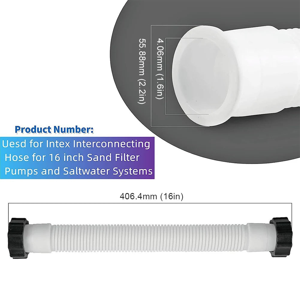 1/2pcs Pool Filter Pump Hose 16 Inch Pump Replacement Hose for Intex Pool Sand Filter Pumps Saltwater Systems Pool Accessories Peaceful Pleasures Health and Wellness