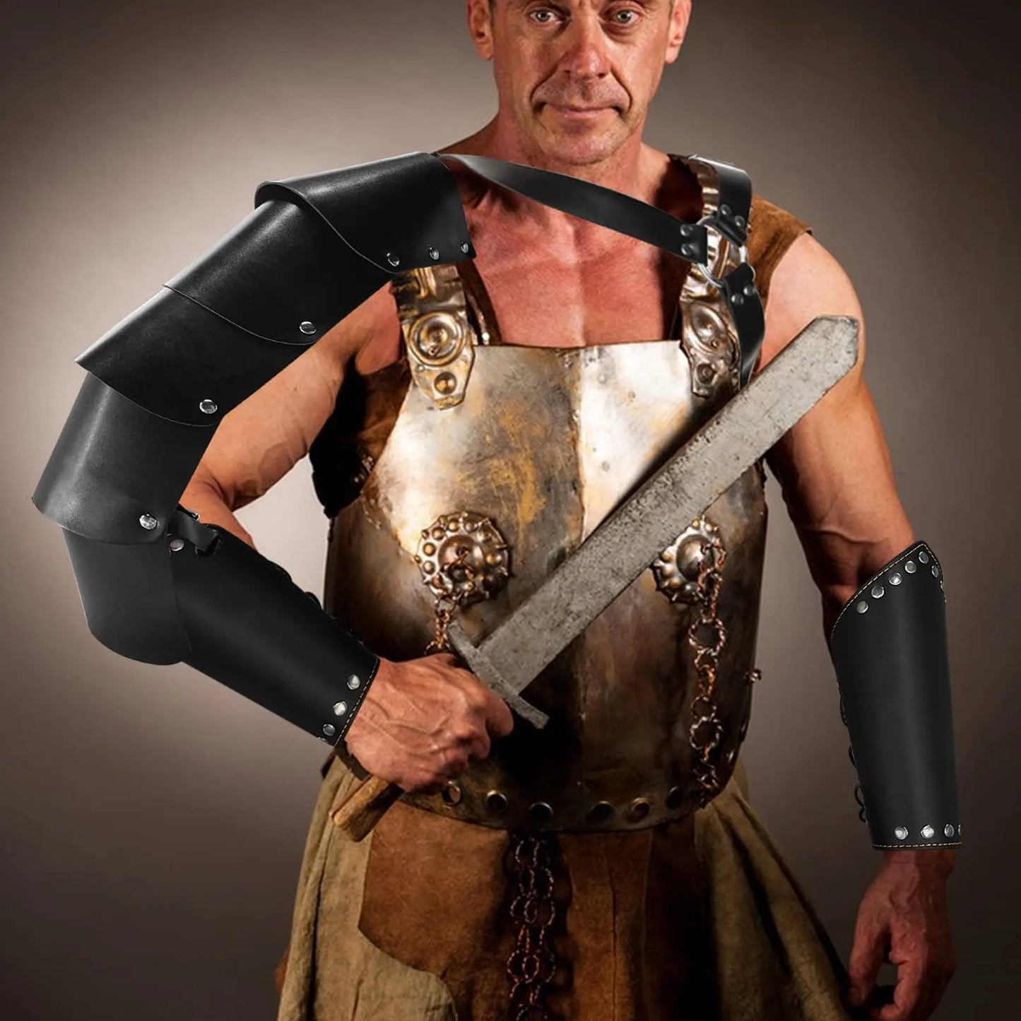 Medieval Renaissance Viking Barbarian Leather Arm Guard Bracer Nordic