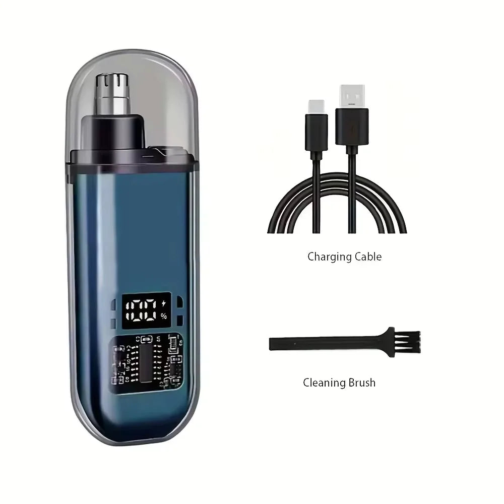 Nose Hair Trimmer Portable Trimmer for Nose Mini Nose and Ear Hair Trimmer Portable Nose Trimmer Rechargeable Trimmer for Man Peaceful Pleasures Health and Wellness blue