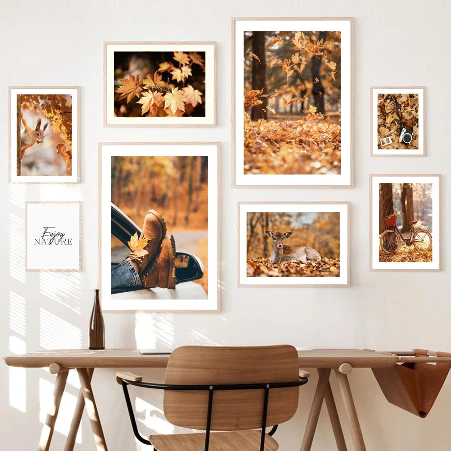 Fall Deer Autumn Canvas Wall Art Print | Living Room Decor