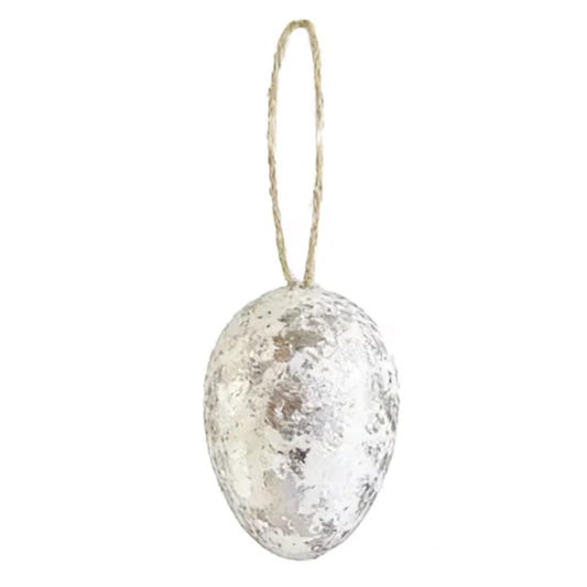 24-Piece Easter Foil Egg Hanging Pendants – Gold & Silver Easter Egg Ornaments Oasis Select Silver