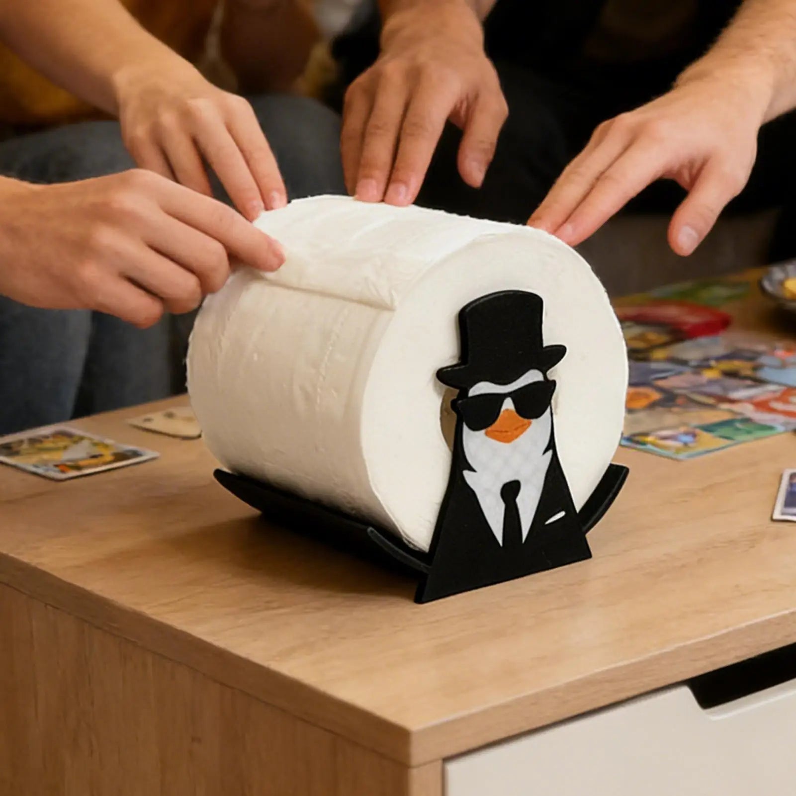 Cute Penguin Toilet Paper Holder | Freestanding Tissue Stand Toilet Paper Holder Peaceful Pleasures Health and Wellness