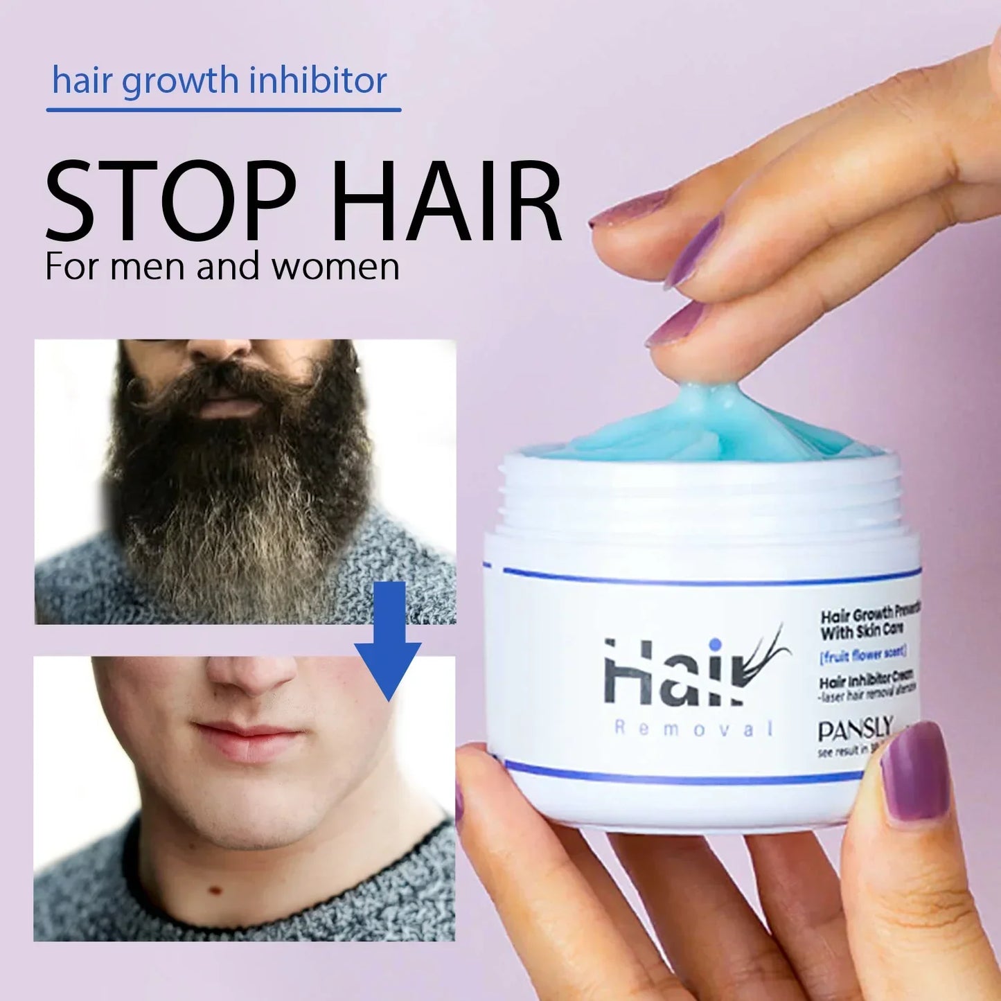 50g Hair Removal Cream for Unisex Reduce Hair Growth Removal Permanent Cream Beard Intimate Legs Body Armpit Painless Depilatory Peaceful Pleasures Health and Wellness