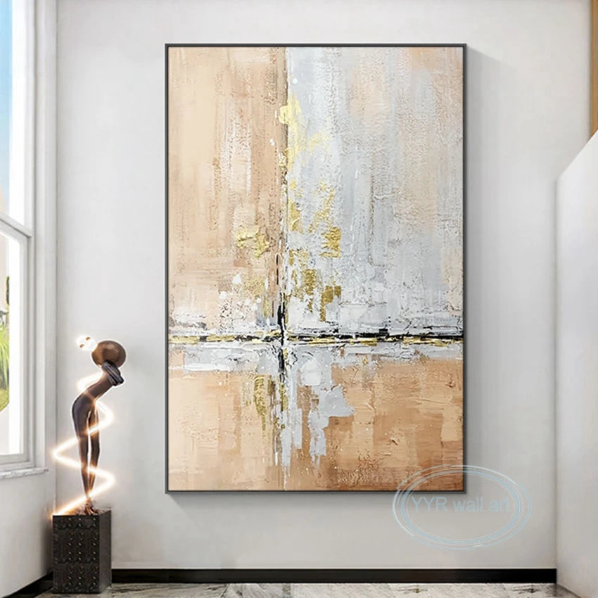 Nordic Abstract Oil Painting Handmade Canvas Decorative Mural Frameless Acrylic Hanging Image For LivingRoom Bedroom Aisle Porch Peaceful Pleasures Health and Wellness