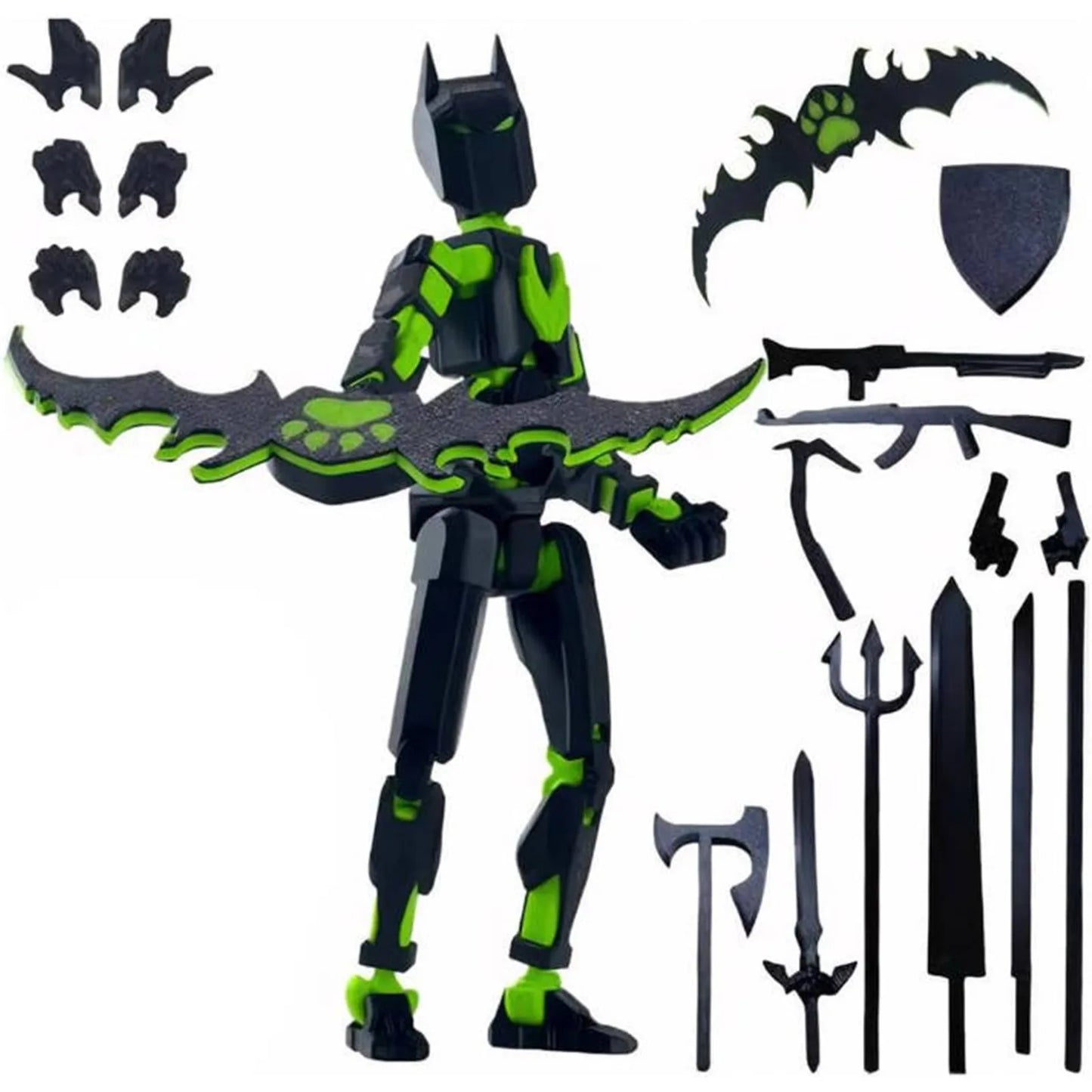 13-Joint Robot Action Figure Set with 6 Weapons | Posable