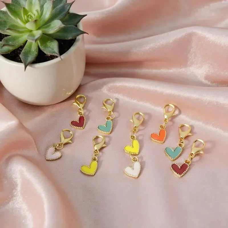 10pcs Heart Shape Keychains – Alloy Love Key Ring Set for Women