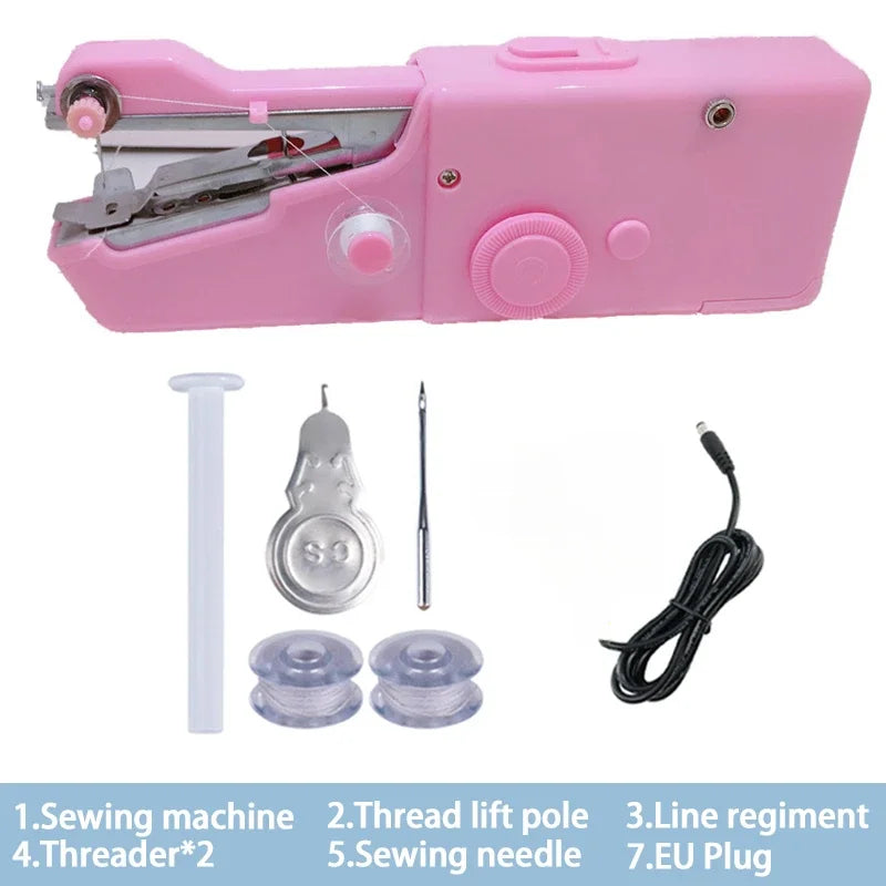 Handheld Mini Sewing Machine – Portable Battery-Powered Tool