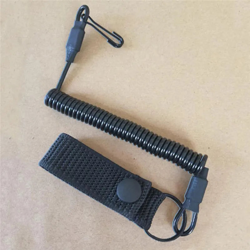 Tactical Spring Lanyard with Steel Wire Core Anti Lost Keychain for Outdoor Tools Flashlight and Gear Attachment Peaceful Pleasures Health and Wellness