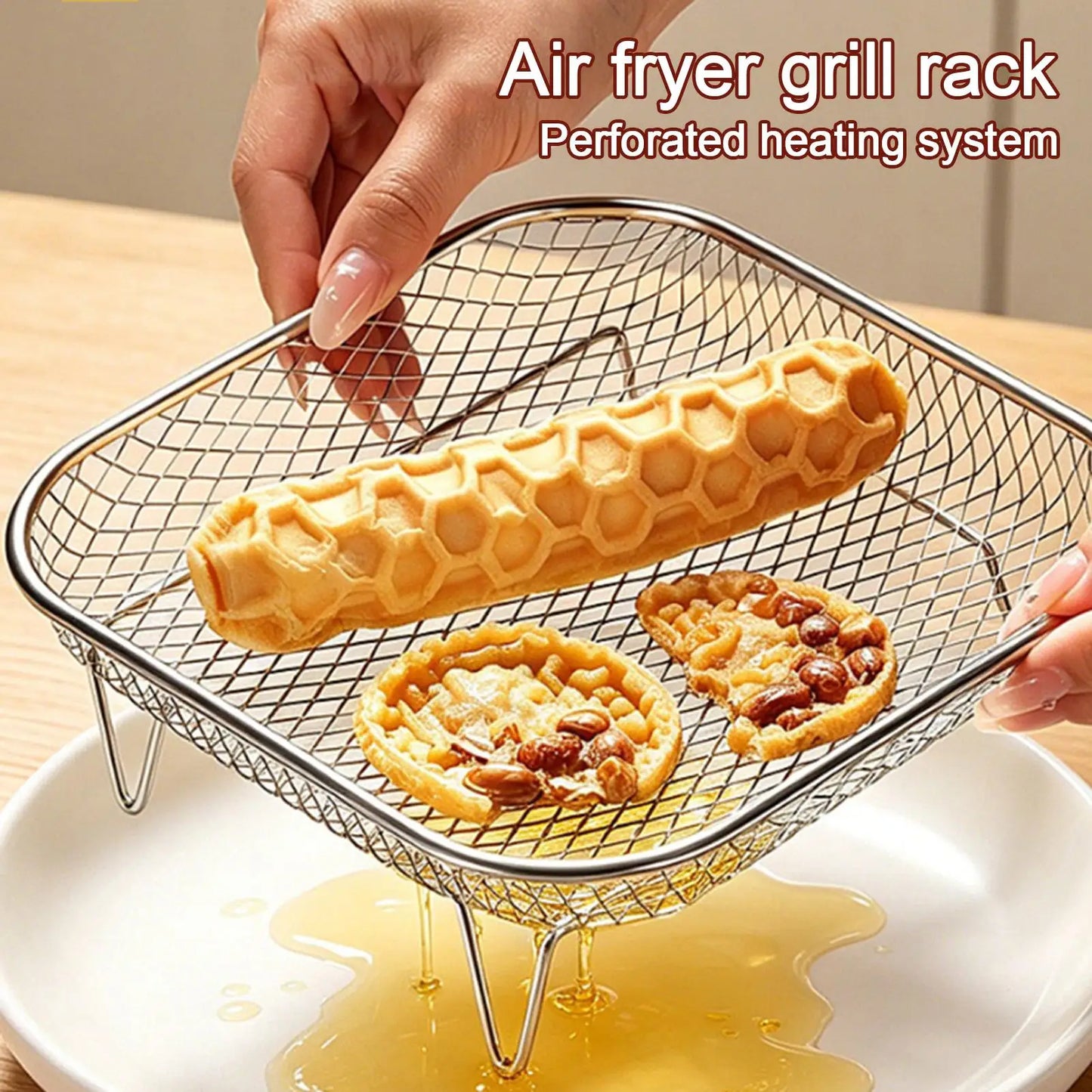 Stainless Steel Stackable Air Fryer Rack & Dehydrator Basket