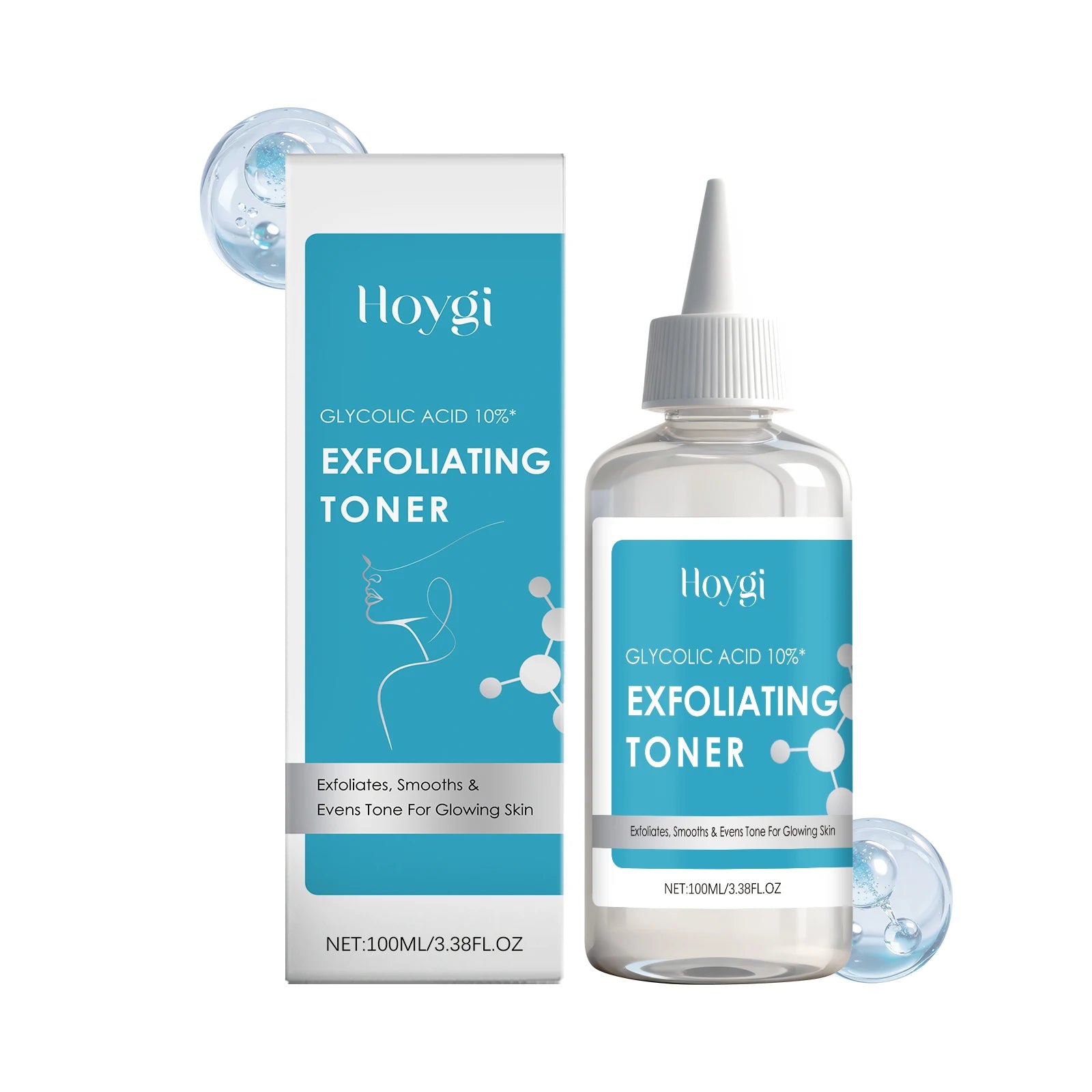 Glycolic Acid 10% Toner Clarifying Dead Skin Removal Even Skin Tone Exfoliation Anti Acne Nourishing Moisturizing Face Serum Peaceful Pleasures Health and Wellness 100ml boxed