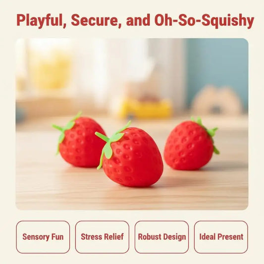 Strawberry Squeeze Toy – Slow Rebound Stress Relief Fidget Ball Fidget Stress Toy Peaceful Pleasures Health and Wellness