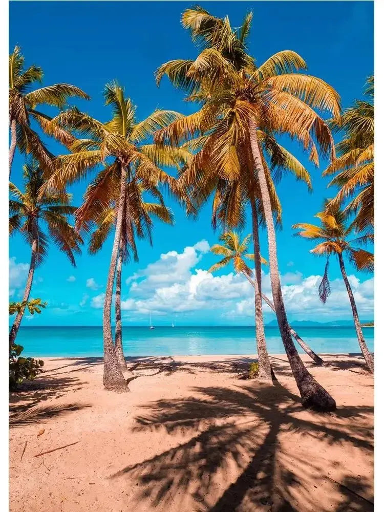 Martinique Beach Ocean Vintage Canvas Wall Art | Unframed Print