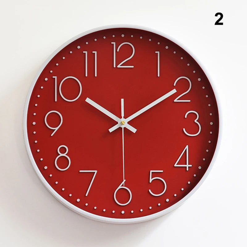 Pointer Display Simple Silent Circular Wall Clock Fashionable Wall Mounted Office Bedroom Clock Home Decoration Peaceful Pleasures Health and Wellness 2