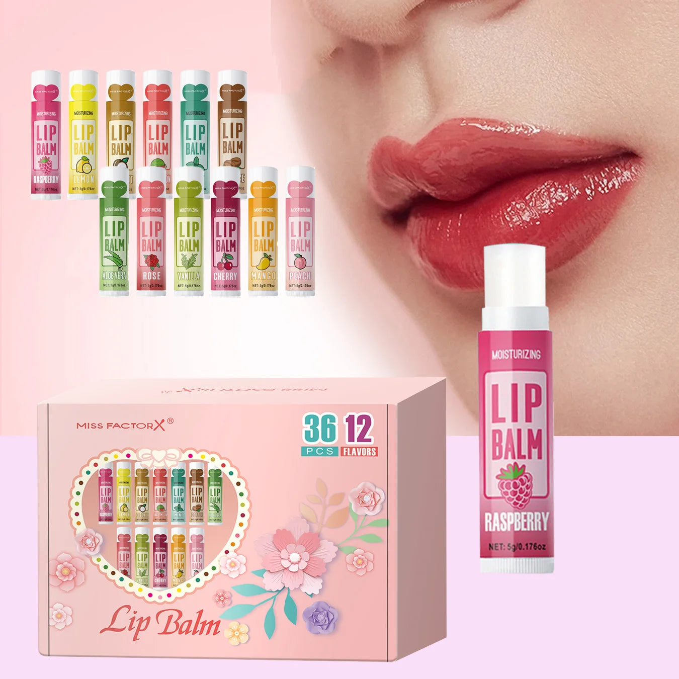 36PCS Moisturizing Lip Balm set 5g deep moisturizing and brightening lips Party gift for friends Peaceful Pleasures Health and Wellness