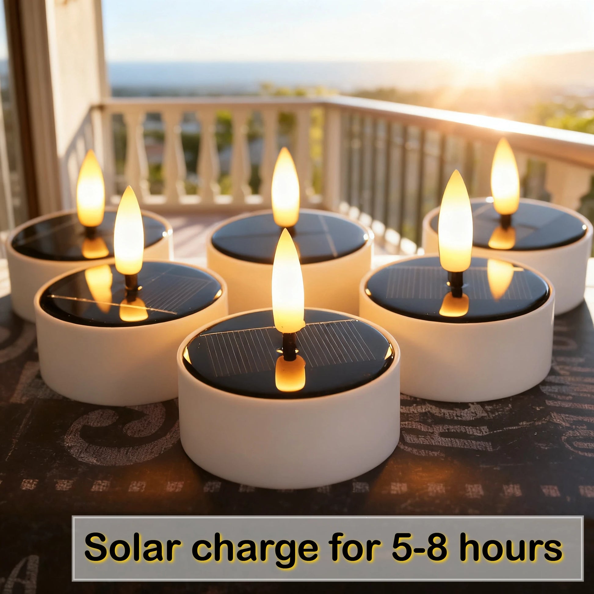 6Pcs Solar Candles Waterproof Dusk to Dawn Outdoor Lighting Reusable LED Tea Light Candles for Lantern Garden Camping Home Decor Peaceful Pleasures Health and Wellness