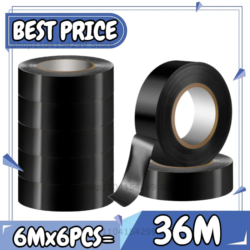Black PVC Electrical Insulating Tape | Flame Retardant | 1–20 Rolls
