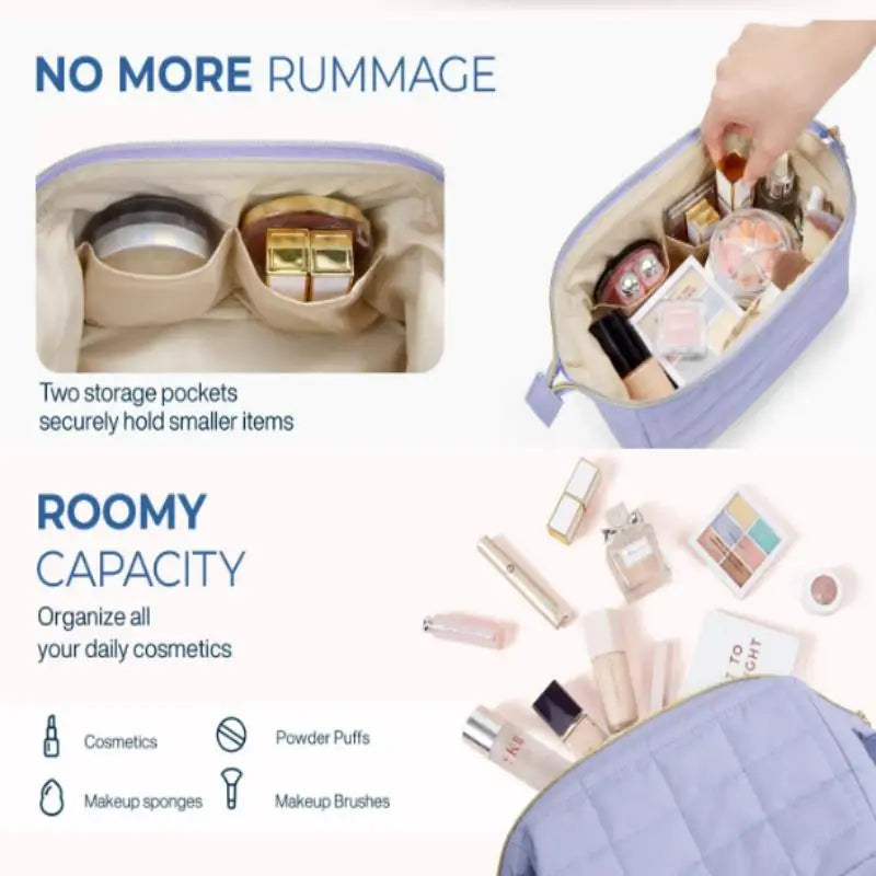 Expandable Travel Makeup Bag – Cosmetic & Toiletry Organizer