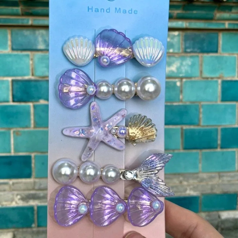 Ocean Series Hair Clips Pearl Shell Summer New Mermaid Princess Beach Seaside Photo Hair Accessories Decor Peaceful Pleasures Health and Wellness