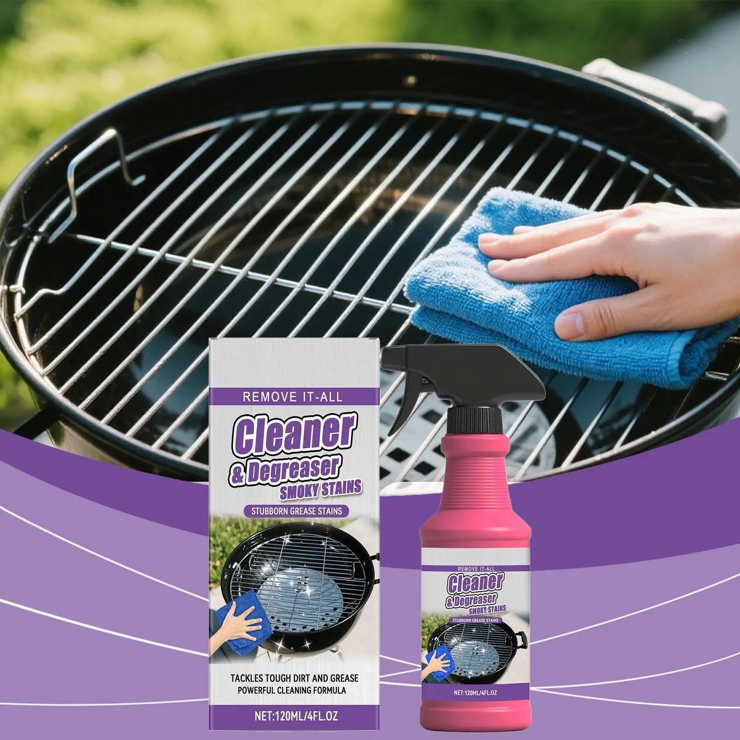 BBQ Grill Rack Cleaner Spray – Heavy-Duty Degreaser 120ml
