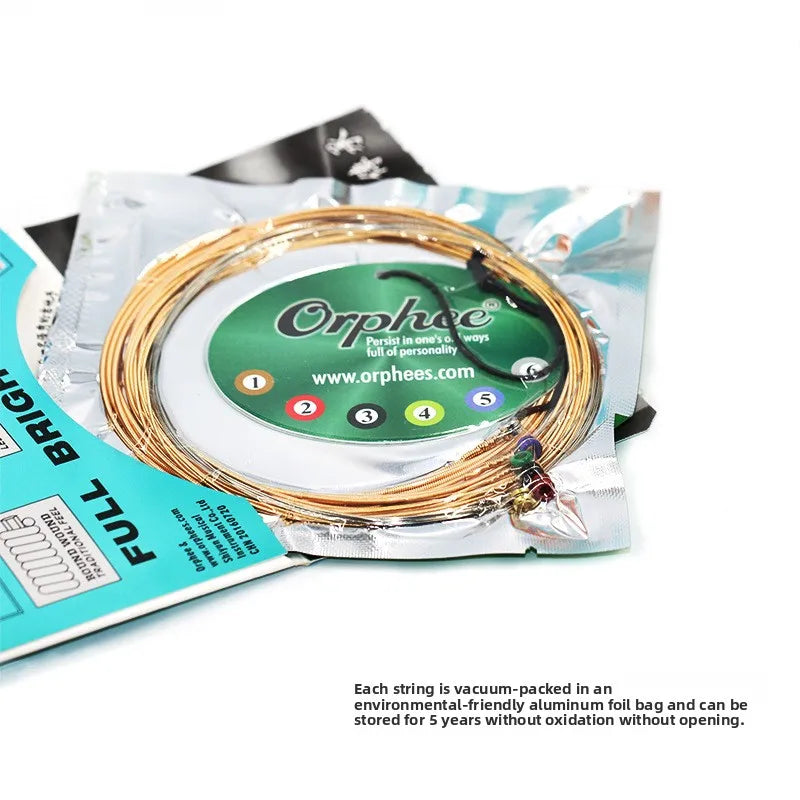 Guitar Accessories Orphee Strings Phosphor Bronze QA Folk 1-6 Acoustic