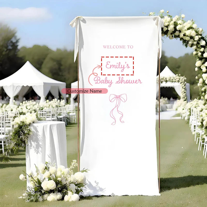 Personalized Baby Shower Welcome Sign | Custom Fabric Banner