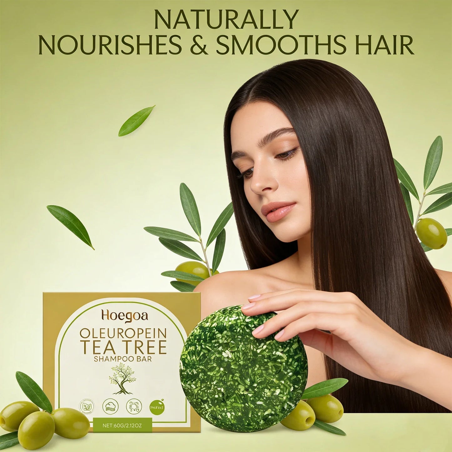 HOEGOA Tea Tree Shampoo Bar – Oil Control & Scalp Nourishing