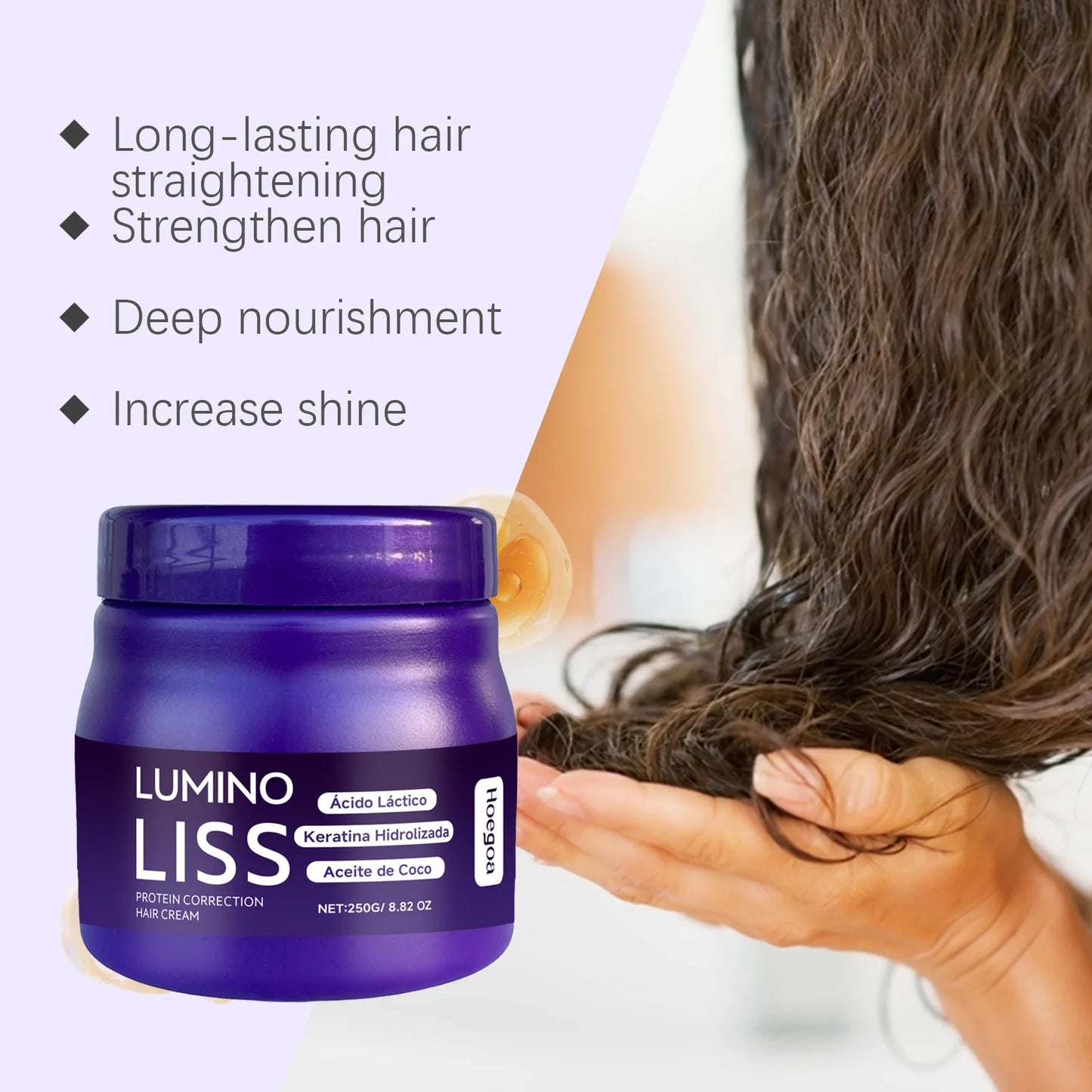 HOEGOA Protein Straightening Cream – Anti-Frizz, Shine & Repair