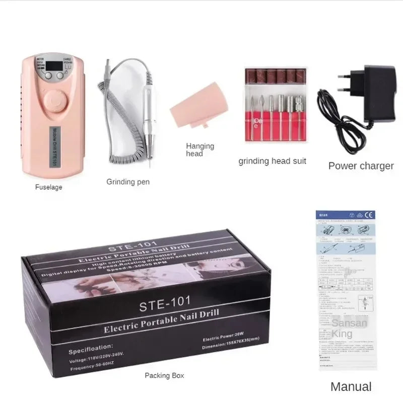 Portable Rechargeable Electric Nail Drill – 35000 RPM