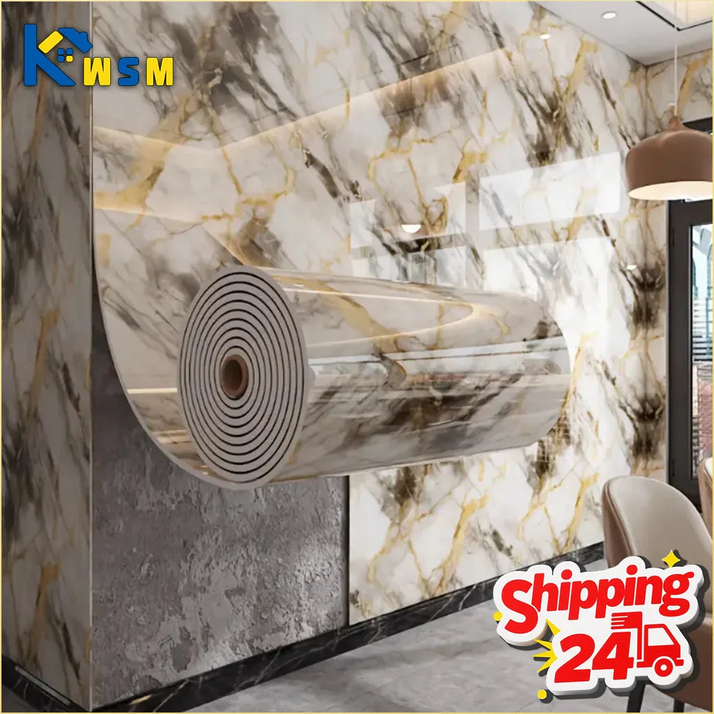 Self-Adhesive Marble Wallpaper – Waterproof PVC Wall Sticker
