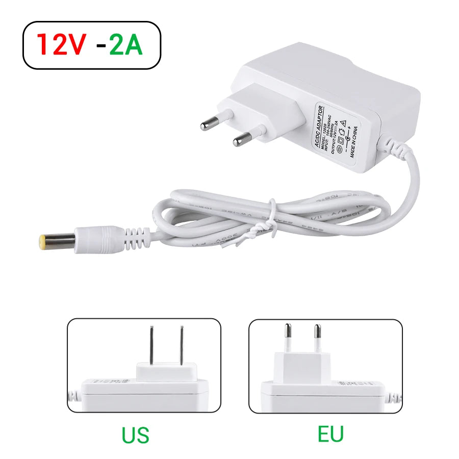 DC12V Power Supply Adapter Lighting Transformer Input AC 100-240V to Output DC 12V 1A 2A 3A EU US UK AU Plug Charger LED Driver Peaceful Pleasures Health and Wellness