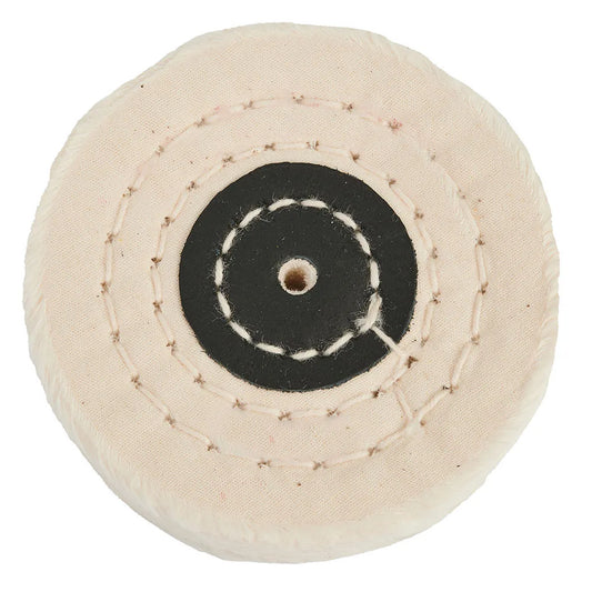 50- White Cotton Lint Cloth Buffing Wheel Gold Silver Jewelry Mirror Peaceful Pleasures Health and Wellness 100mm 4inch