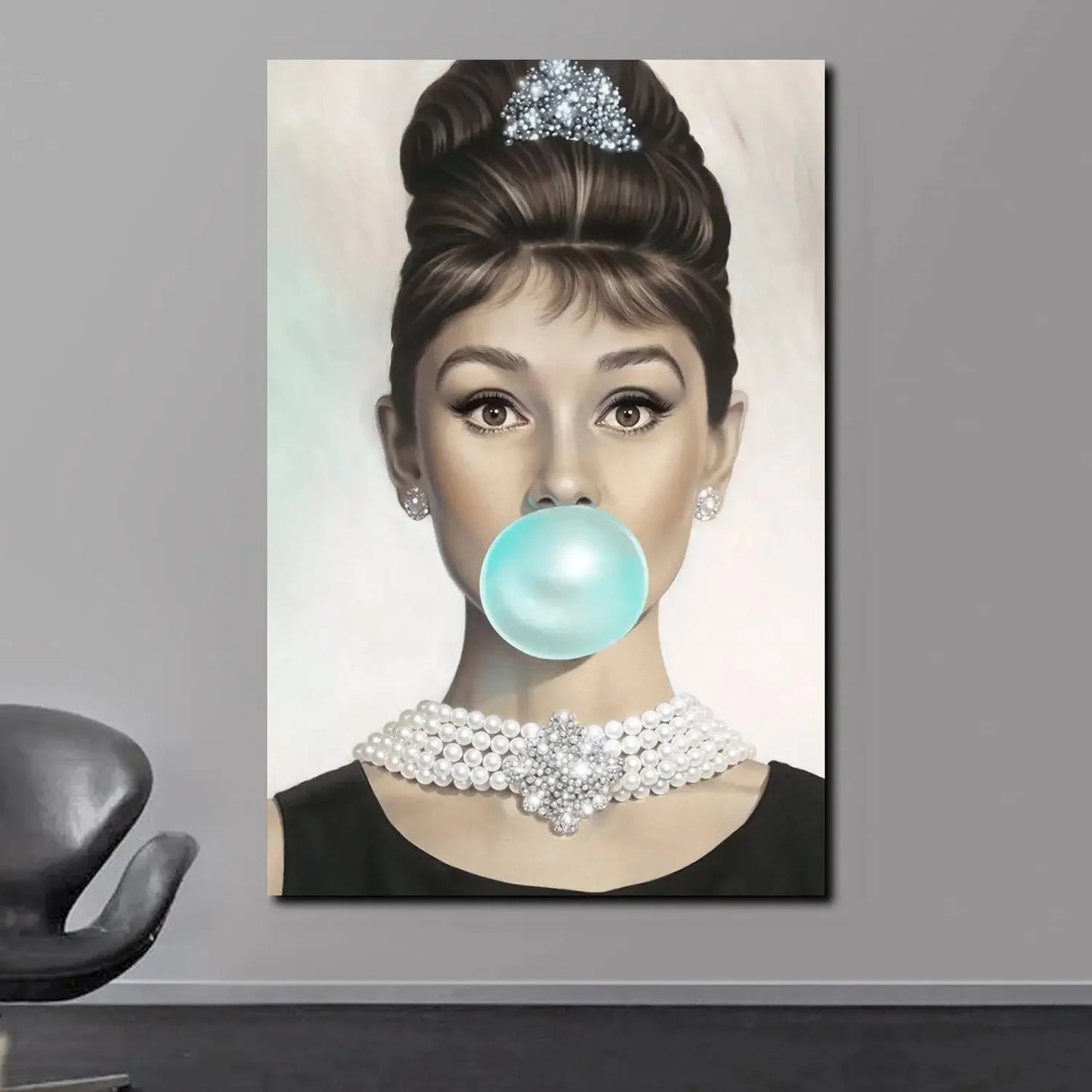 Scandinavian Classic Vintage Wall Art Audrey Hepburn Breakfast at Tiffanys HD Canvas Poster Print Home Bedroom Living Room Decor Peaceful Pleasures Health and Wellness Style-07 40x60cm Unframed