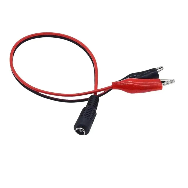 1PCS 2 Alligator Clip to 1 Male/Female DC Power Plug Adapter 25CM Cable DC 5.5*2.1mm Crocodile Test Leads for Electronics Peaceful Pleasures Health and Wellness