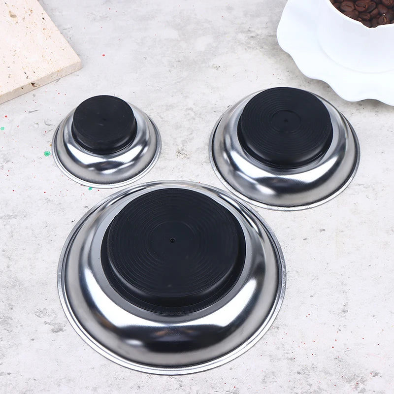 3/4/6 Inch Magnetic Tool Bowl Stainless Steel Magnetic Tray Circular Magnetic Parts Bowl Screws Sockets Storage Tray Peaceful Pleasures Health and Wellness