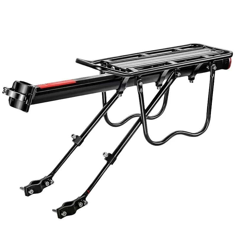 Mountain Bike Carrier With Reflective Plate Riding Equipment Quick Disassembly Aluminum Alloy Bicycle Rear Shelf Bicycle Parts Peaceful Pleasures Health and Wellness black