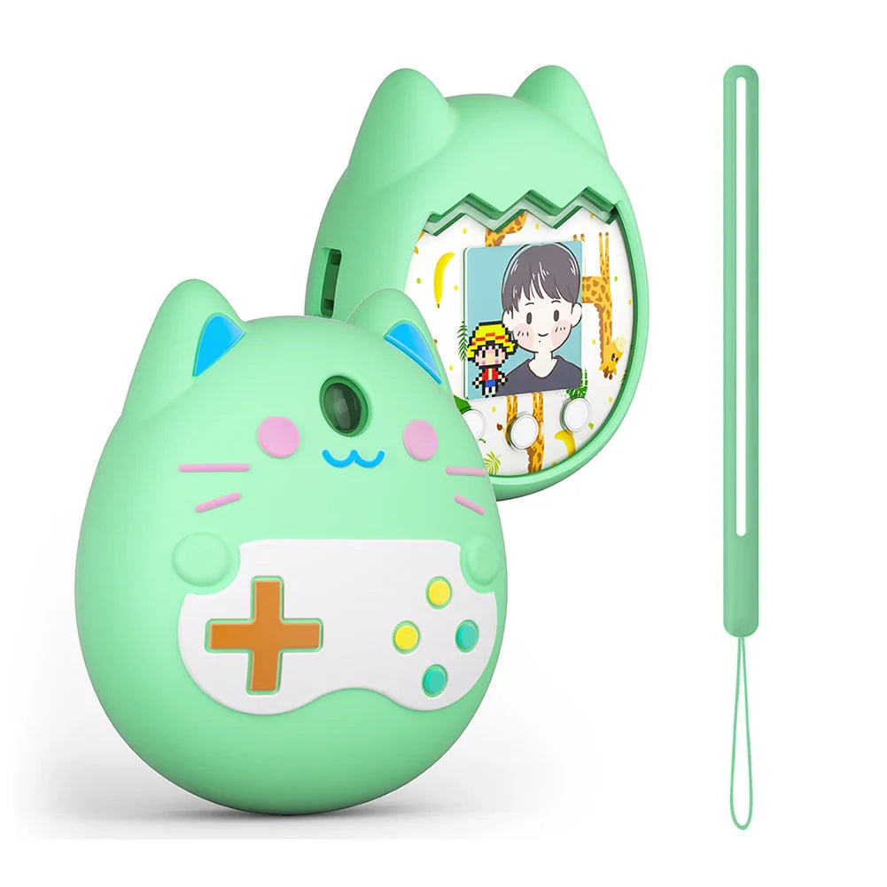 Silicone Case for Tamagotchi Pix – Cat Design & Hand Strap