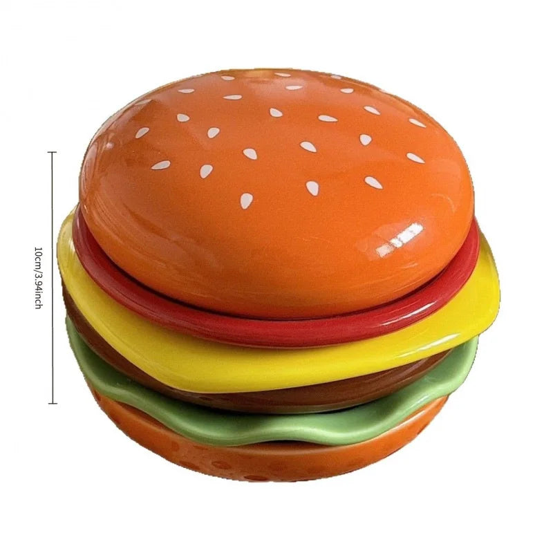 Cute Hamburger Shaped Bone Spitting Dish Set Household Dining Plates Dipping Utensil High Value Dish Dipping Utensil Practical Peaceful Pleasures Health and Wellness
