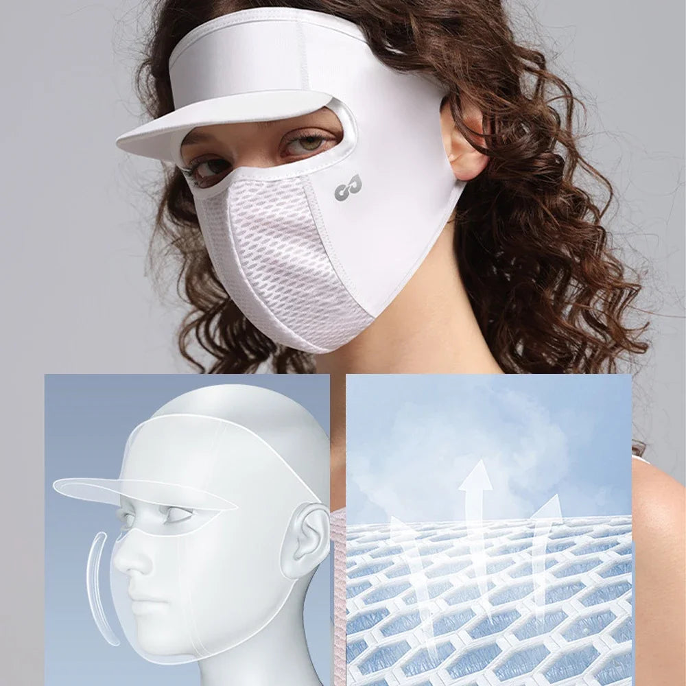 1PC UPF 50+ Full Face Sun Mask – Breathable UV Protection with Ponytail Hole, Lightweight & Cooling for Cycling, Hiking,Running Peaceful Pleasures Health and Wellness