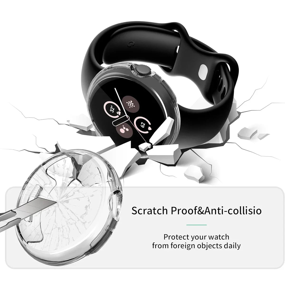 Google Pixel Watch 4 Case 41mm 45mm – TPU Full Cover Bumper Peaceful Pleasures Health and Wellness