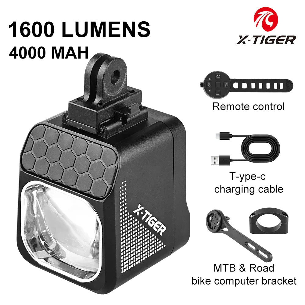 X-TIGER 1600 LM Bike Headlight | Wireless Remote, GoPro Mount
